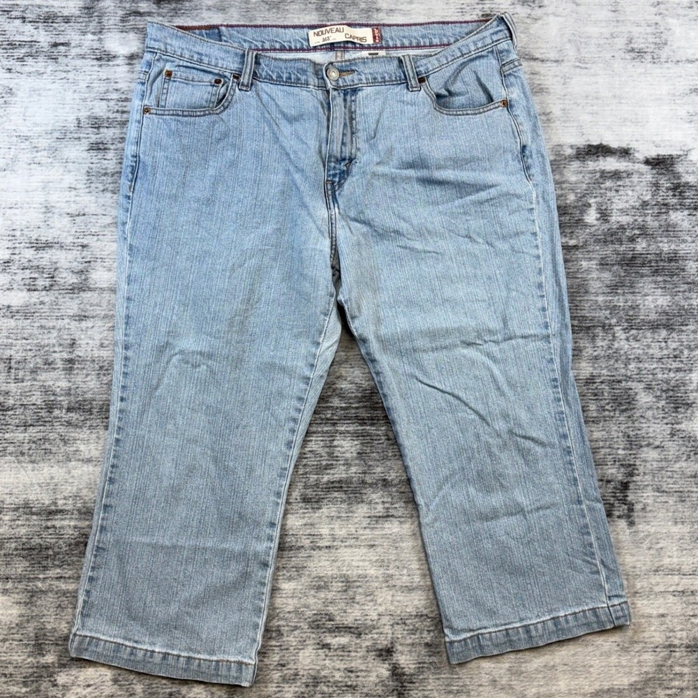 Levis 515 Nouveau Capris Womens 16 Light Wash Stretch Denim‎ Cropped Jeans Blue